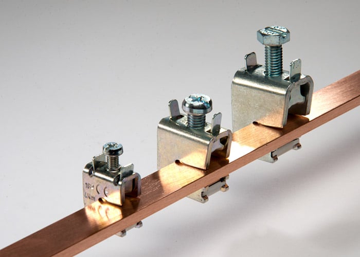 Conductor connection clamps busbars copper